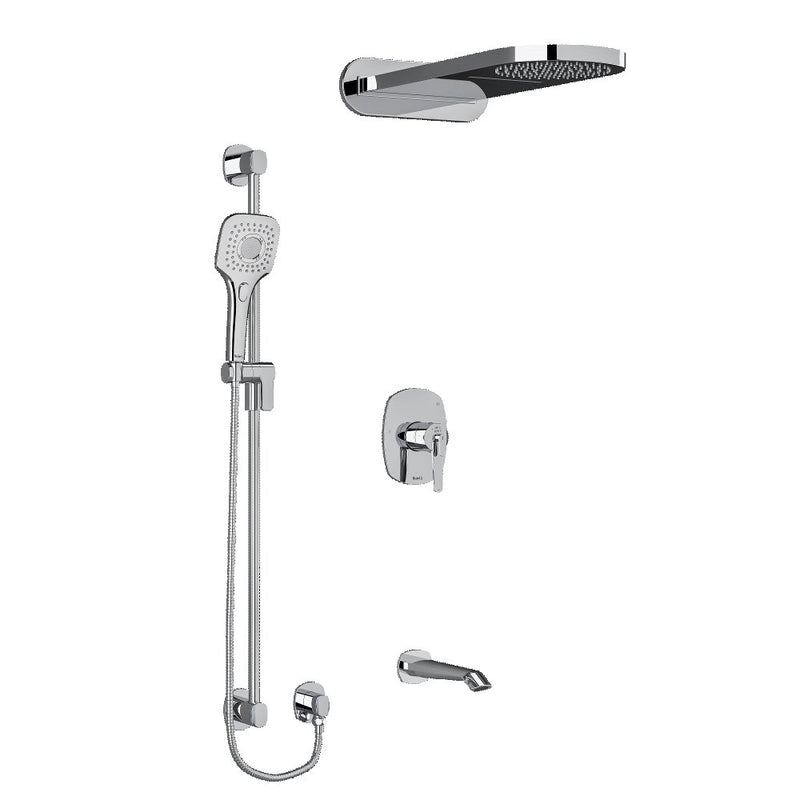 Riobel Venty KIT2745VY Type TP thermostaticpressure balance 0.5 coaxial 3-way system with hand shower rail and rain and cascade