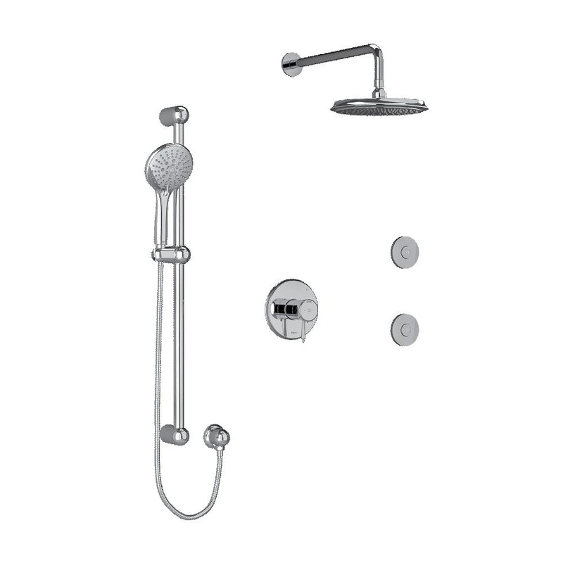 Riobel Georgian KIT3545GN Type TP thermostaticpressure balance 0.5 coaxial 3-way system with hand shower rail shower head and sp - Standard