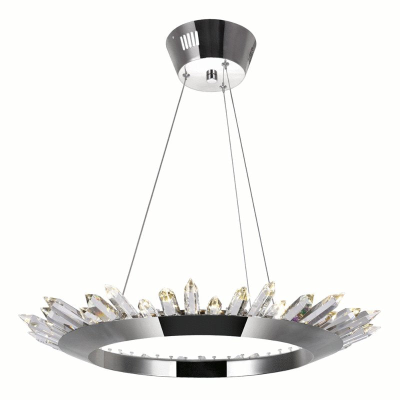 CWI Arctic Queen LED Up Chandelier With Polished Nickel Finish