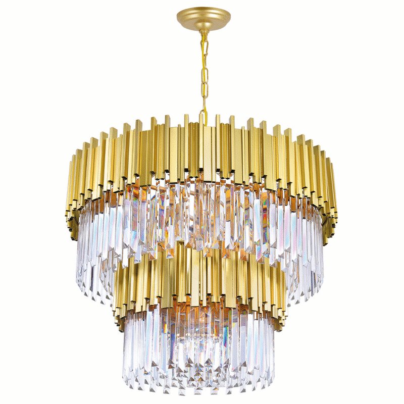 CWI Deco 12 Light Down Chandelier With Medallion Gold Finish