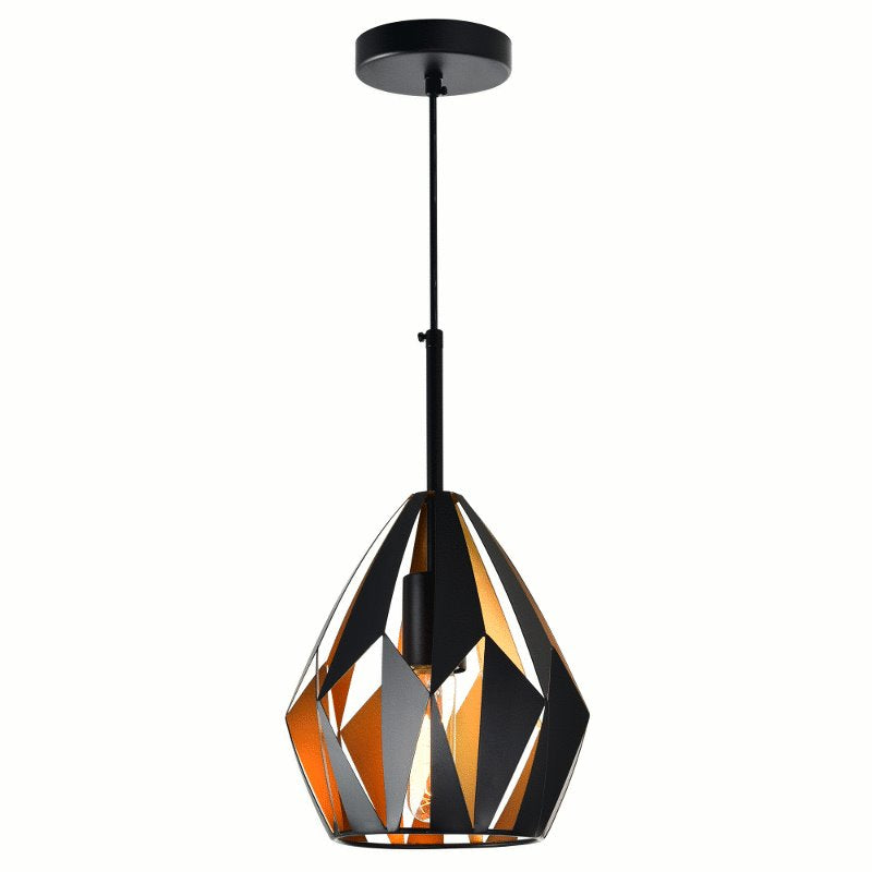 CWI Oxide 1 Light Down Mini Pendant With Black+Copper Finish