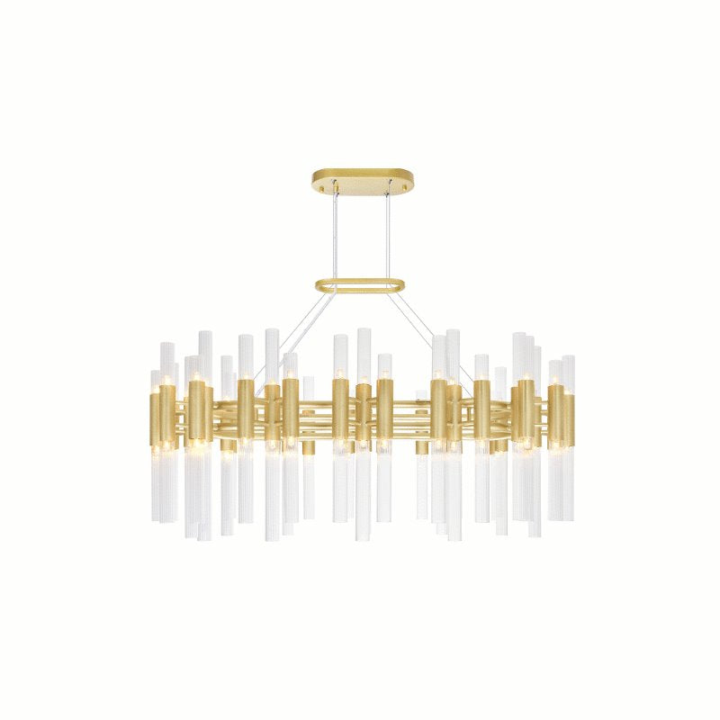 CWI Orgue 72 Light Chandelier With Satin Gold Finish
