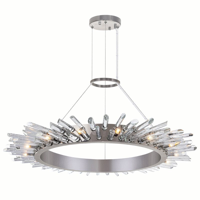 CWI Thorns 15 Light Chandelier With Polished Nickle Finish