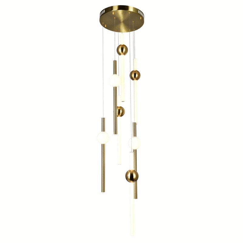 CWI Baton LED Pendant With Brass Finish