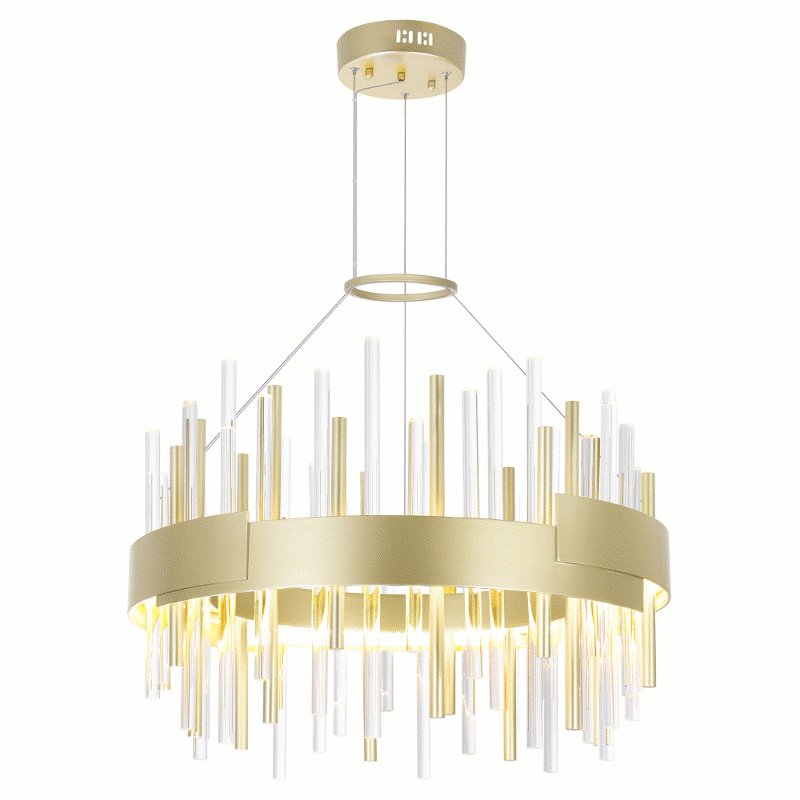 CWI Millipede 20 in LED Satin Gold Chandelier