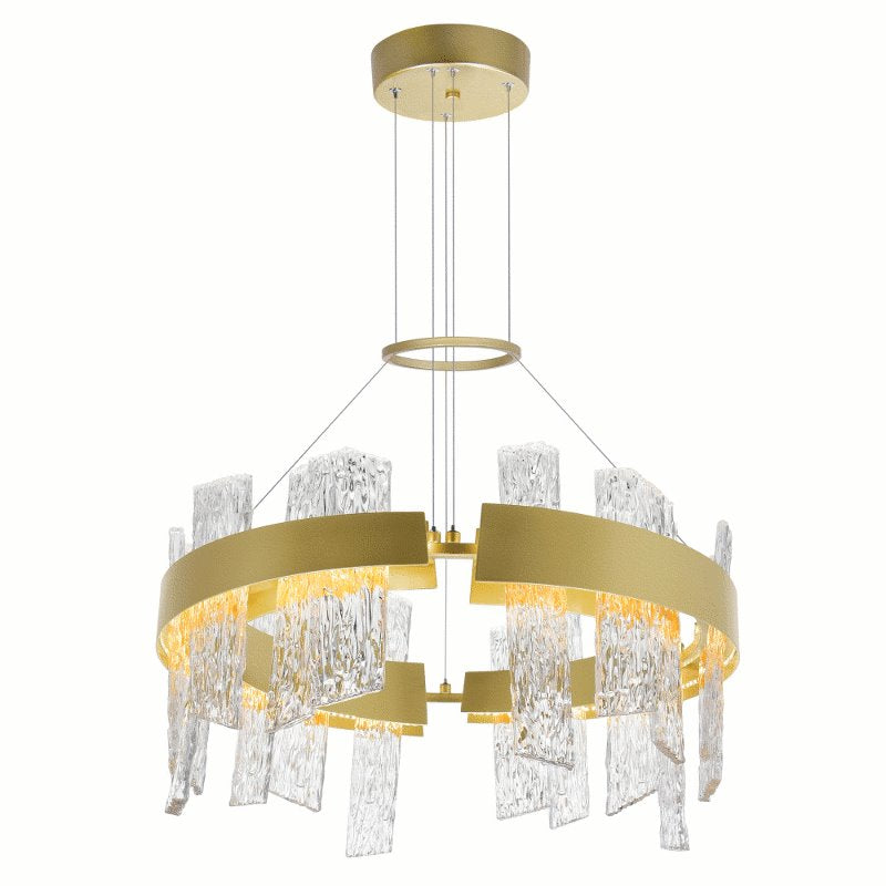 CWI Guadiana 24 in LED Satin Gold Chandelier
