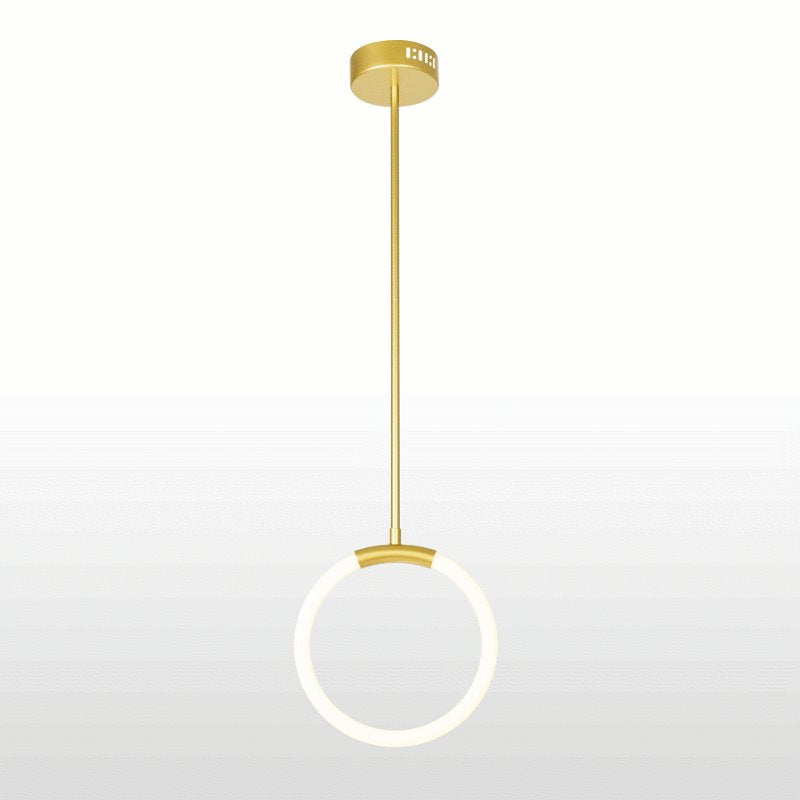 CWI Hoops 1 Light LED Pendant With Satin Gold Finish