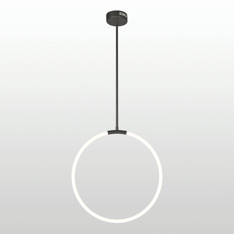 CWI Hoops 1 Light LED Chandelier With Black Finish