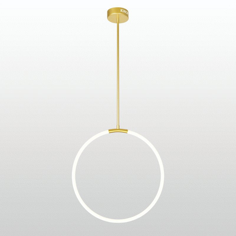 CWI Hoops 1 Light LED Chandelier With Satin Gold Finish