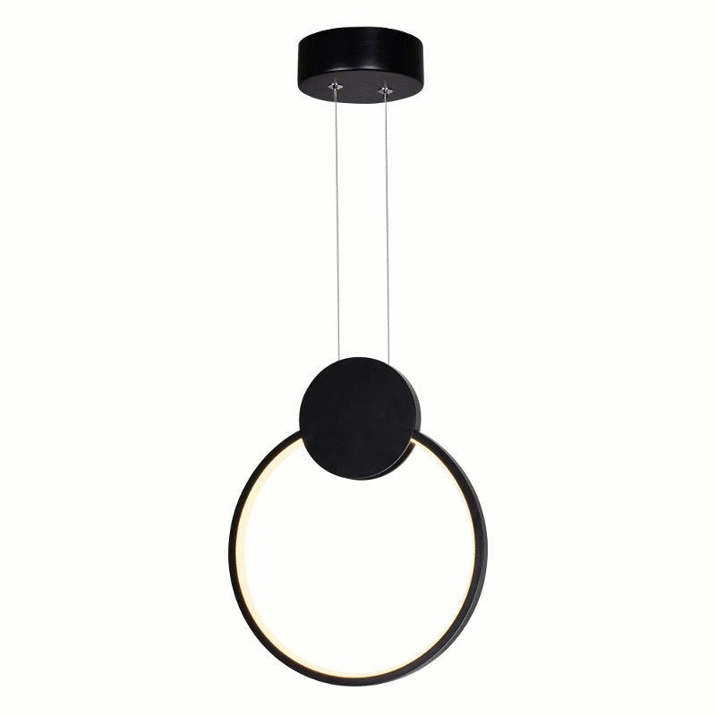 CWI Pulley 10 in LED Black Mini Pendant