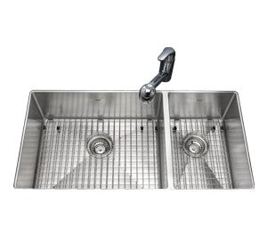 Kindred KCUC36R 18 gauge Fabricated undermount combination 10 mm radius includes grids