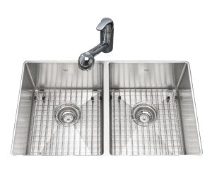 Kindred KCUD30 18 gauge Fabricated undermount double 10 mm radius includes grids