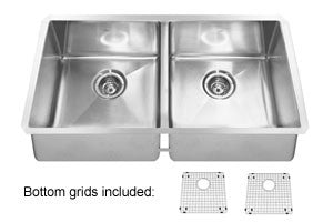 Kindred KCUD36 18 gauge Fabricated undermount double 10 mm radius includes grids