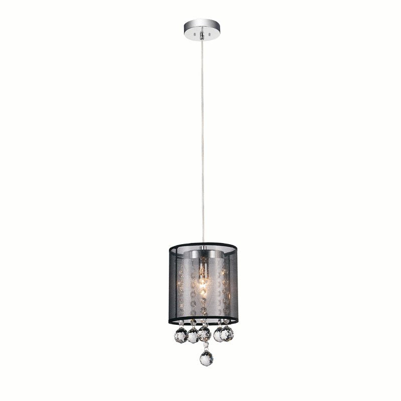 CWI Radiant 1 Light Drum Shade Mini Pendant With Chrome Finish