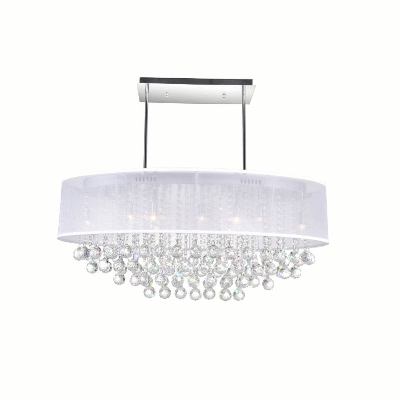 CWI Radiant 9 Light Drum Shade Chandelier With Chrome Finish