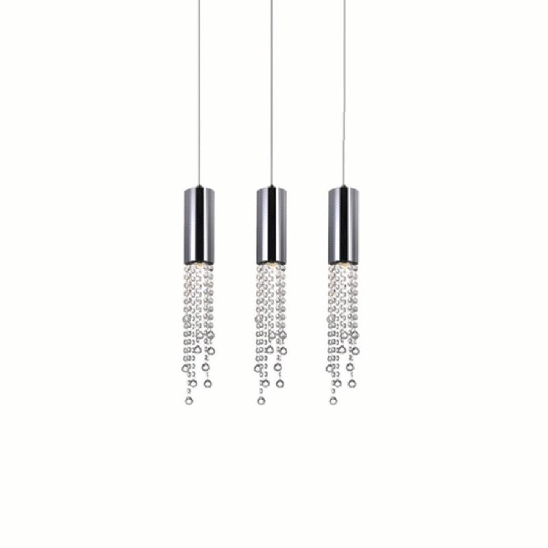CWI Extended 3 Light Multi Light Pendant With Chrome Finish