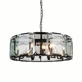 CWI Cascade 8 Light Drum Shade Flush Mount With Chrome Finish