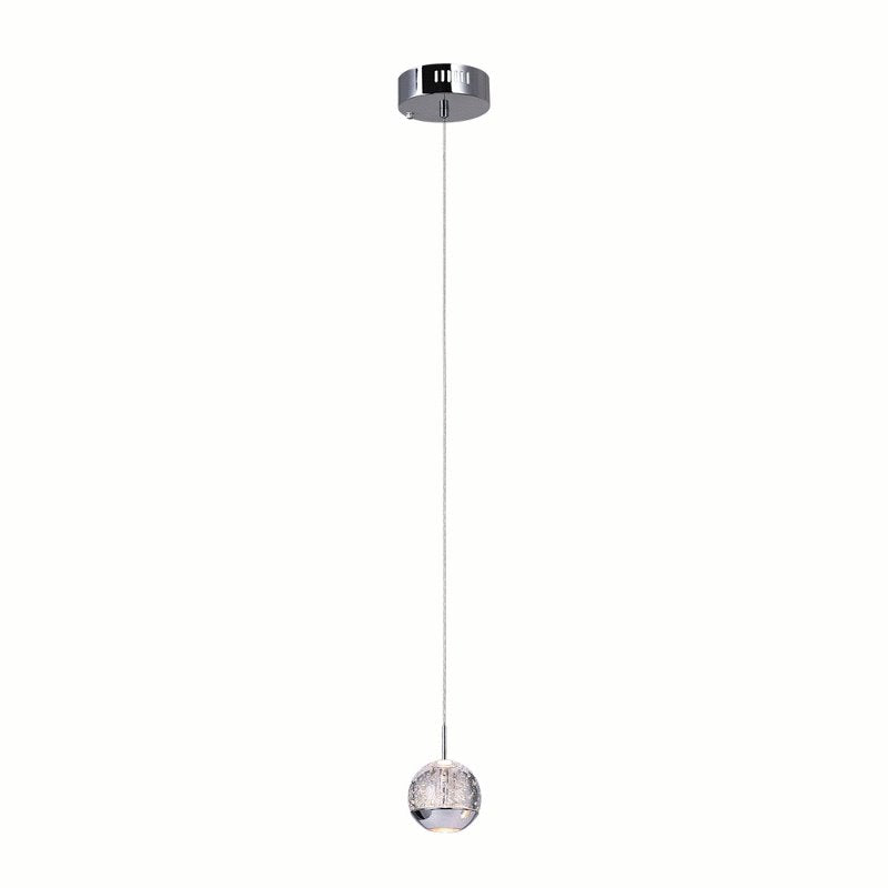 CWI Perrier 1 Light Down Mini Pendant With Chrome Finish