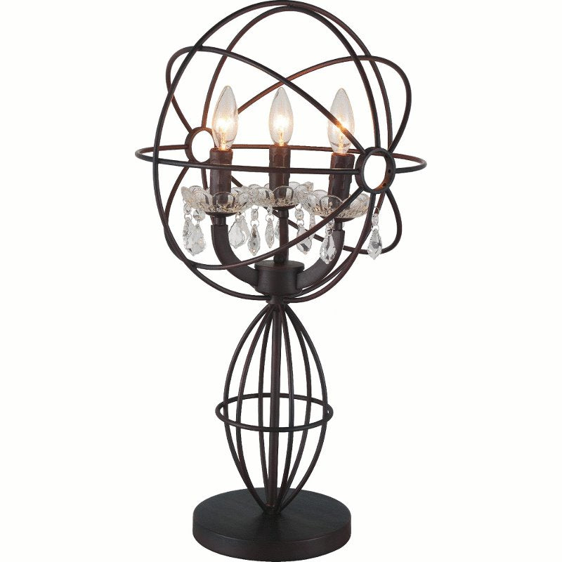 CWI Campechia 3 Light Table Lamp With Brown Finish