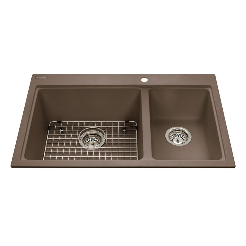 Kindred KGDC2031R Granite drop-in combination bowl 1 hole includes grid