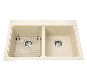 Kindred KGDL2031 Granite drop-in double sink 1 hole includes grid