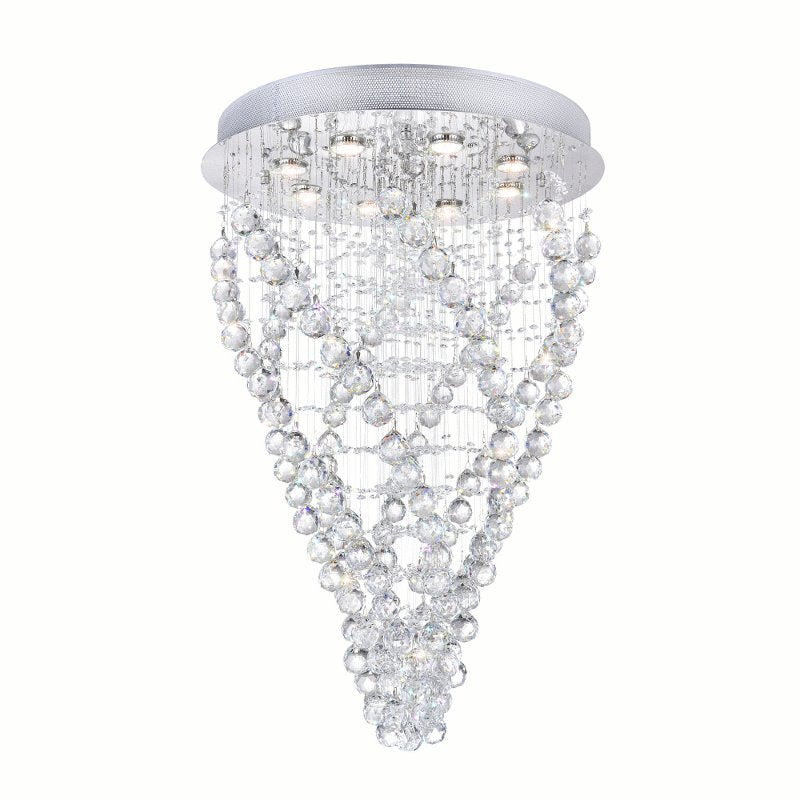 CWI Twister 8 Light Flush Mount With Chrome Finish