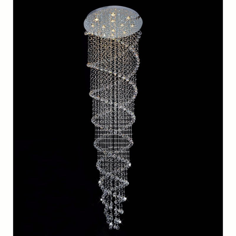CWI Double Spiral 12 Light Flush Mount With Chrome Finish