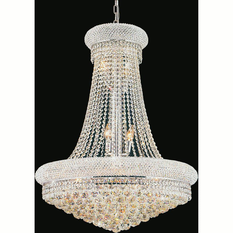 CWI Empire 17 Light Down Chandelier With Chrome Finish