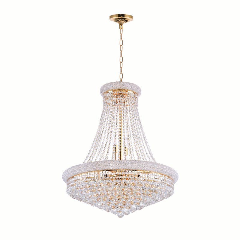 CWI Empire 18 Light Down Chandelier With Gold Finish