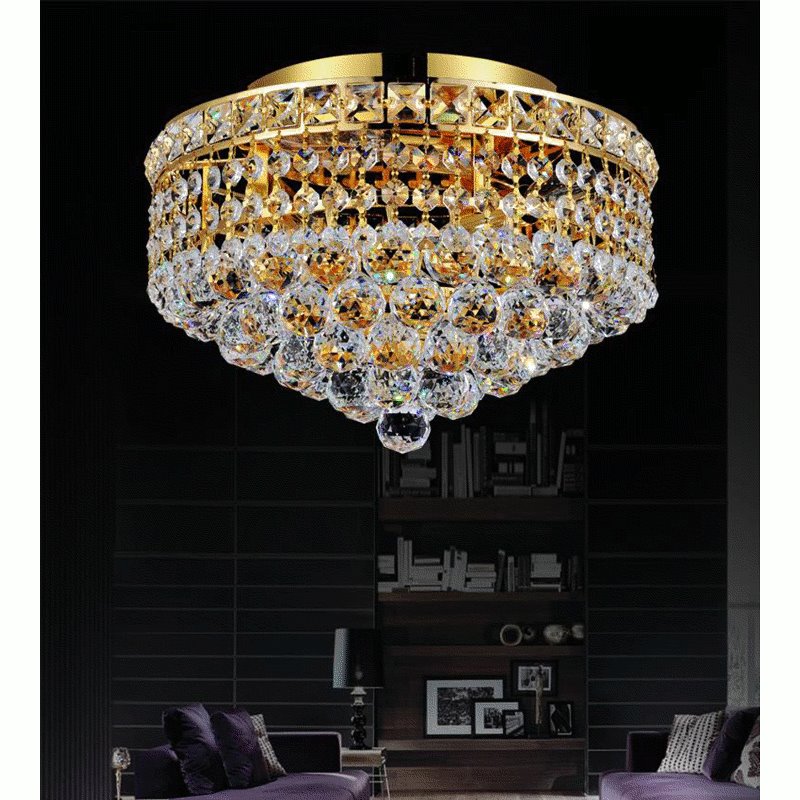 CWI Luminous 3 Light Flush Mount With Gold Finish
