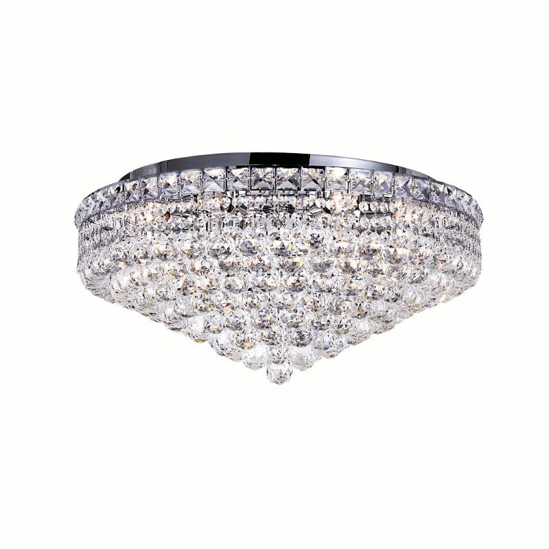 CWI Luminous 12 Light Flush Mount With Chrome Finish