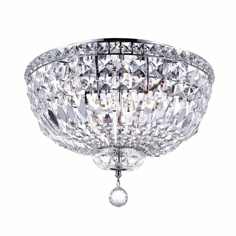 CWI Stefania 5 Light Bowl Flush Mount With Chrome Finish