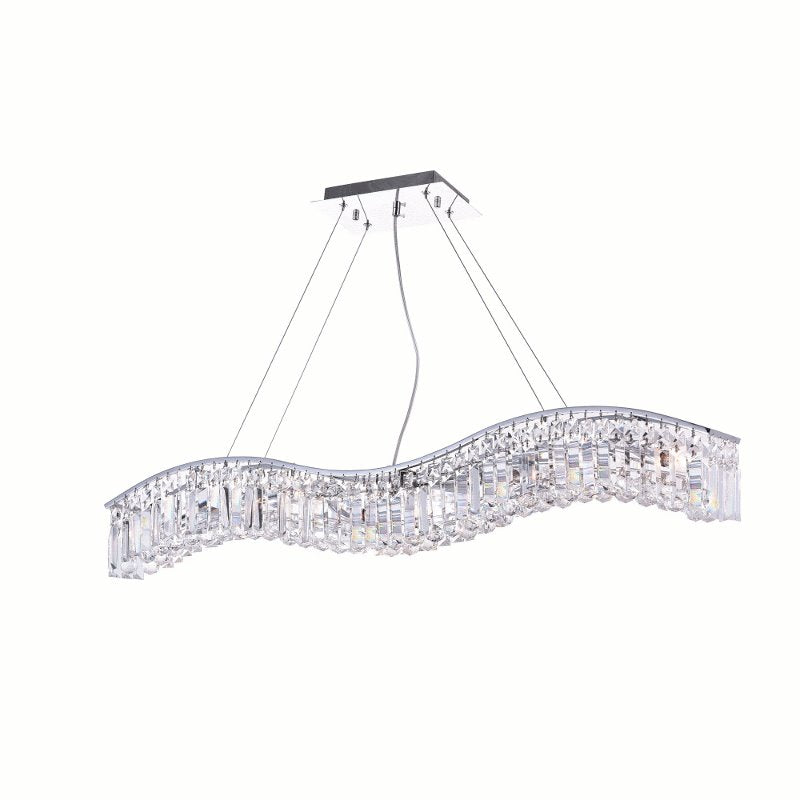 CWI Glamorous 7 Light Down Chandelier With Chrome Finish