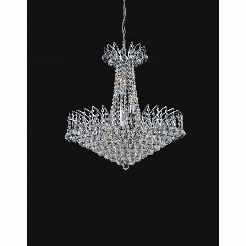 CWI Posh 22 Light Down Chandelier With Chrome Finish