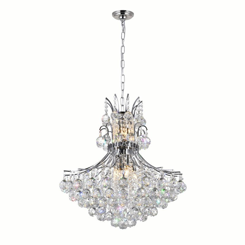 CWI Princess 10 Light Down Chandelier With Chrome Finish