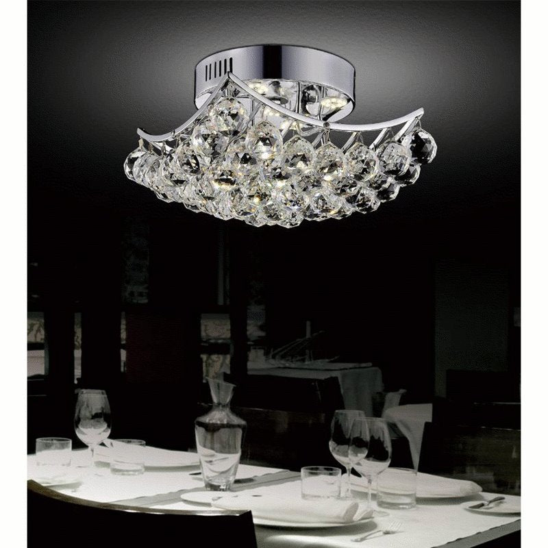 CWI Queen 4 Light Flush Mount With Chrome Finish