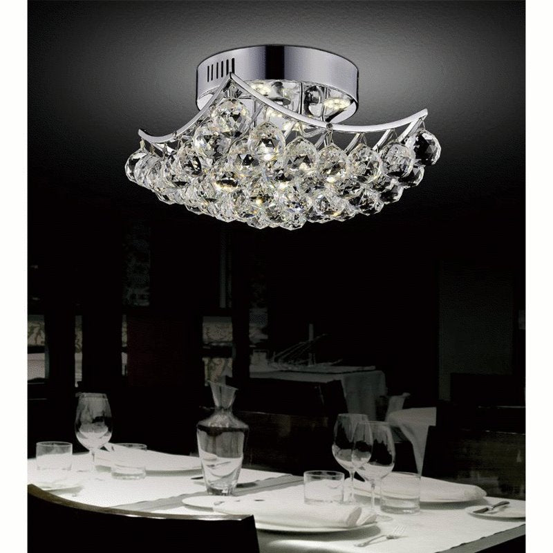 CWI Queen 6 Light Flush Mount With Chrome Finish
