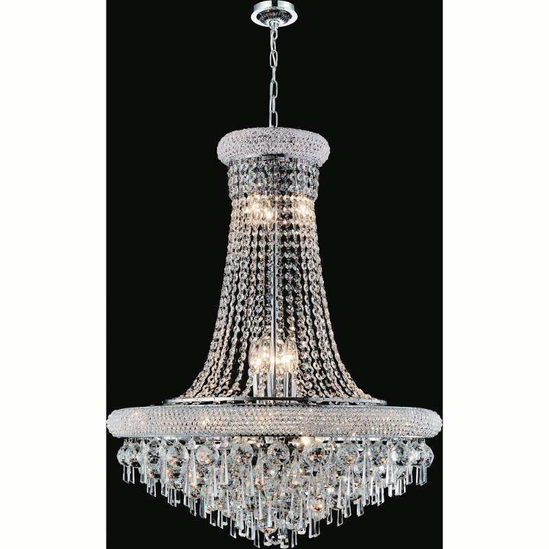 CWI Kingdom 9 Light Down Chandelier With Chrome Finish