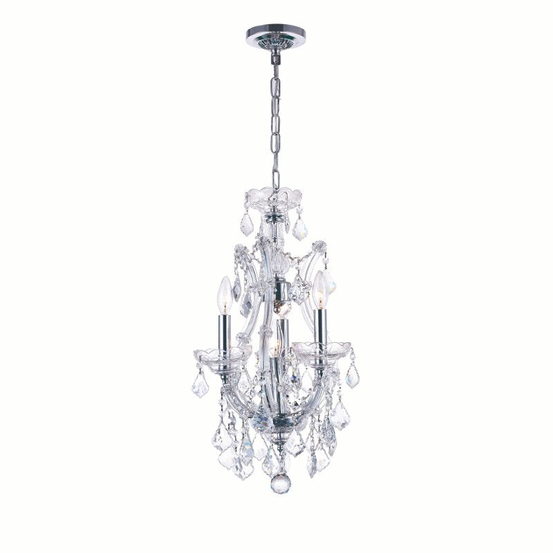 CWI Maria Theresa 4 Light Up Mini Chandelier With Chrome Finish