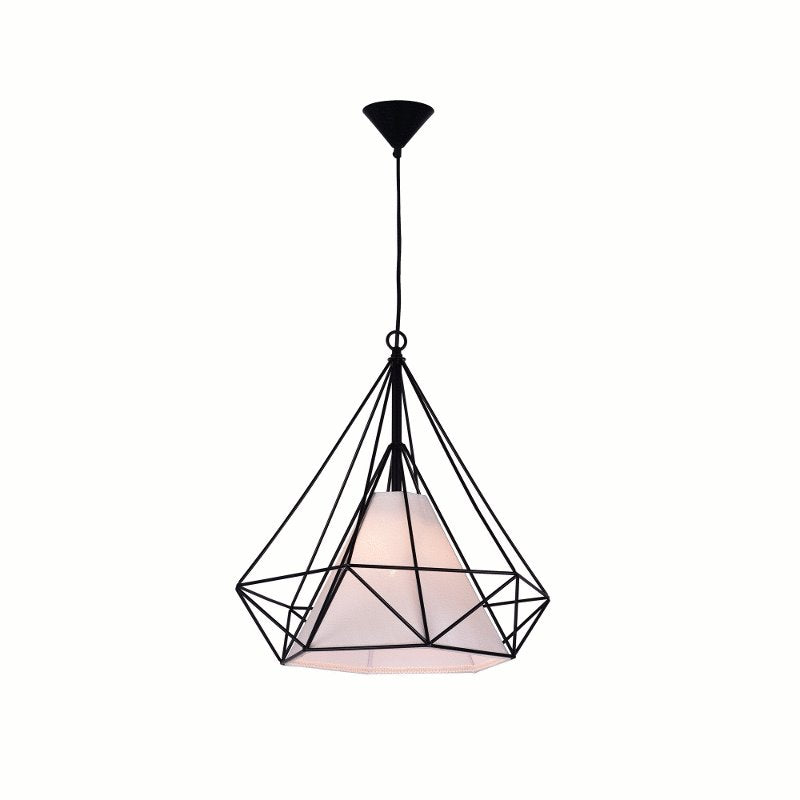 CWI Diamond 1 Light Down Pendant With Black Finish