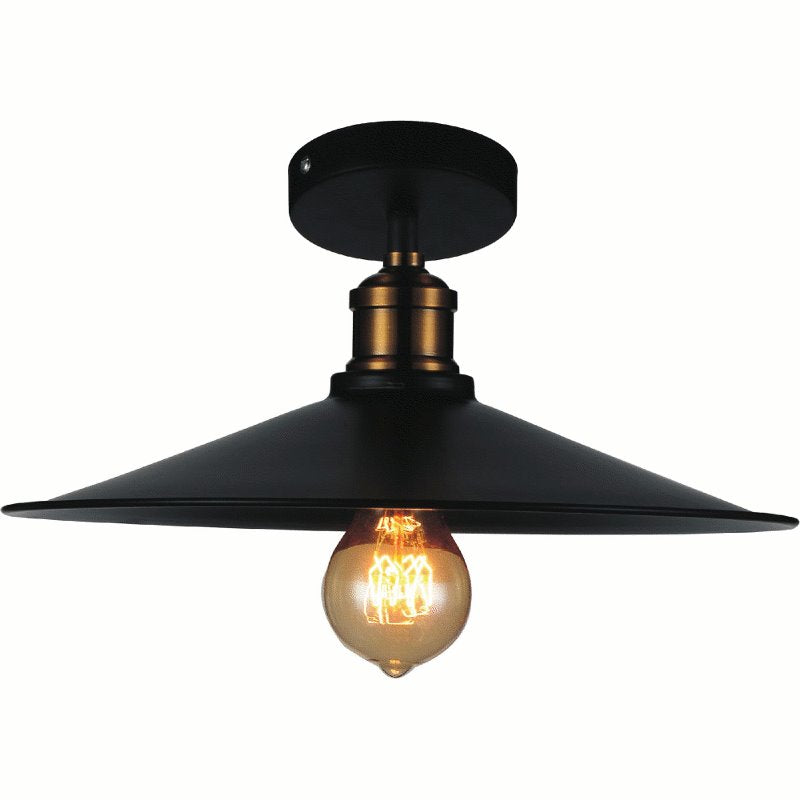 CWI Brave 1 Light Flush Mount With Black Finish