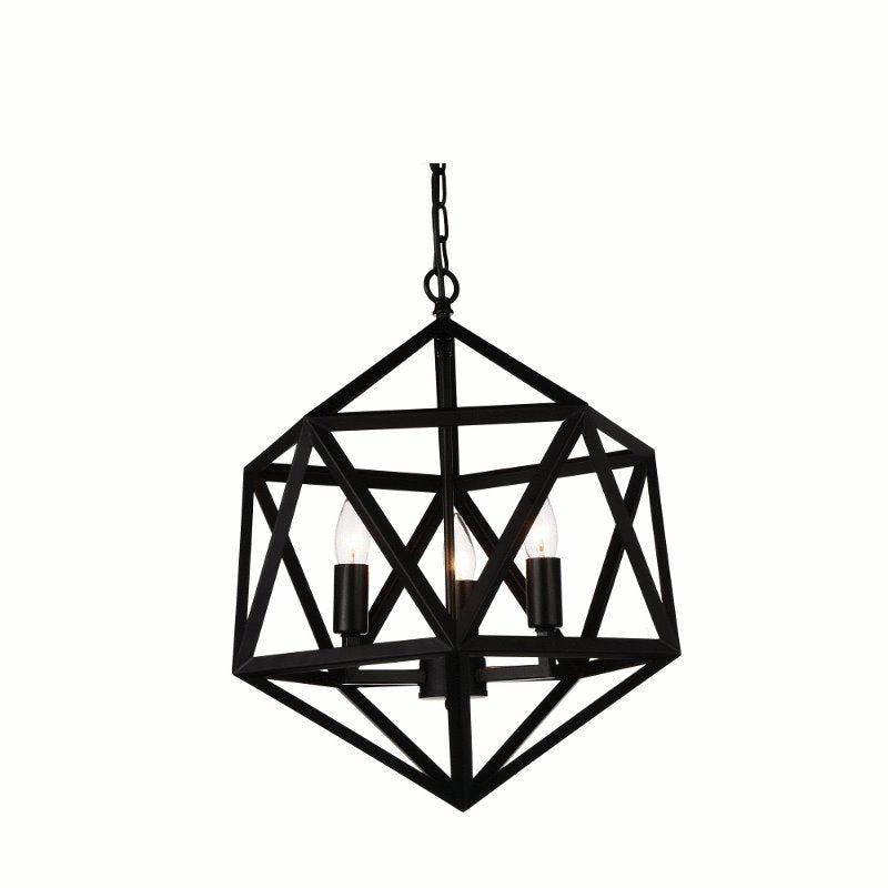 CWI Amazon 3 Light Up Pendant With Black Finish