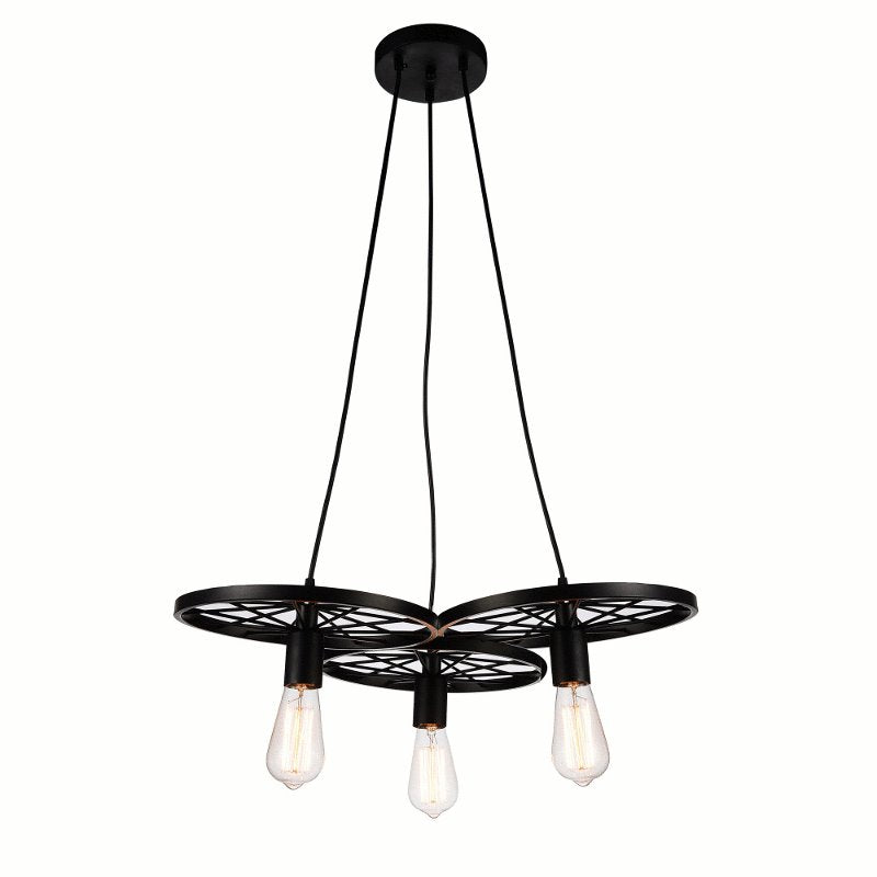 CWI Ravi  3 Light Down Chandelier With Black Finish