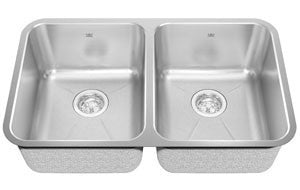 Kindred KSD2UA Double bowl undermount sink 18 gauge crease bowl bottoms