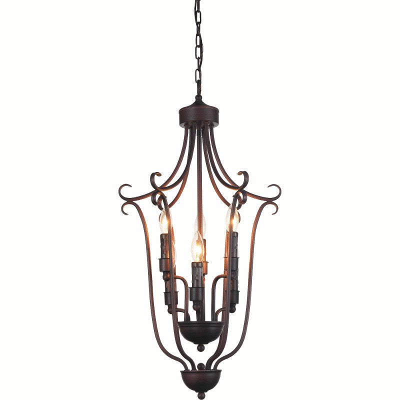 CWI Maddy 6 Light Up Chandelier With Oil Rubbed Brown Finish