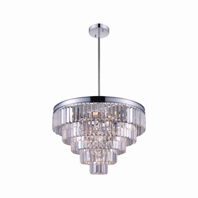 CWI Weiss 12 Light Down Chandelier With Chrome Finish