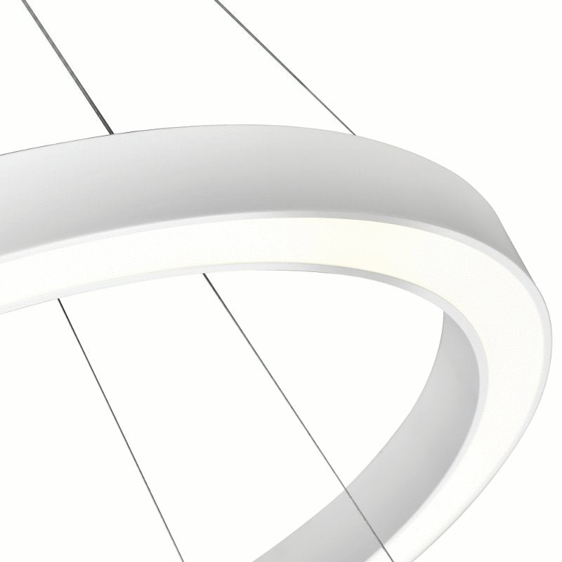 CWI Ringer 1 Tier LED Integrated White Chandelier