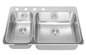 Kindred QCLA2031 Double Bowl combination 20 gauge