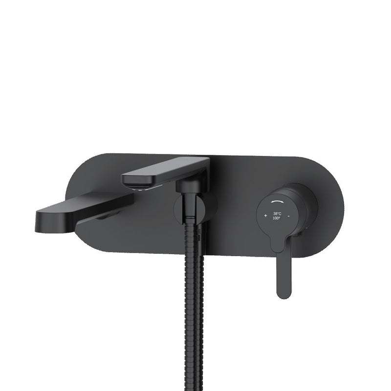 Riobel Nibi TNB21 Wall-Mount Type T/P Thermo/Pressure Balance Coaxial Tub Filler Trim With Handshower (Without Rough-in)