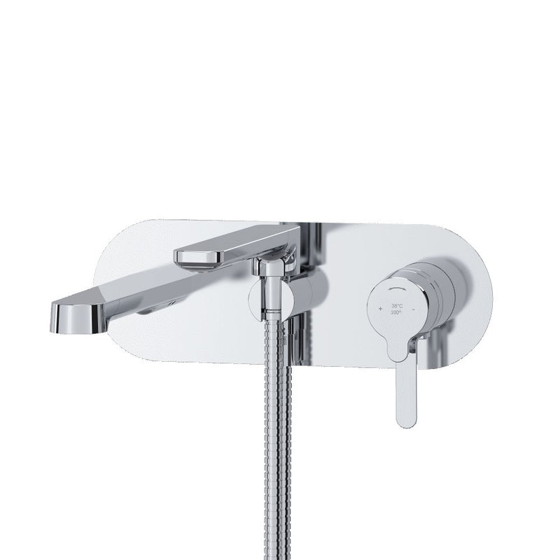 Riobel Nibi TNB21 Wall-Mount Type T/P Thermo/Pressure Balance Coaxial Tub Filler Trim With Handshower (Without Rough-in)